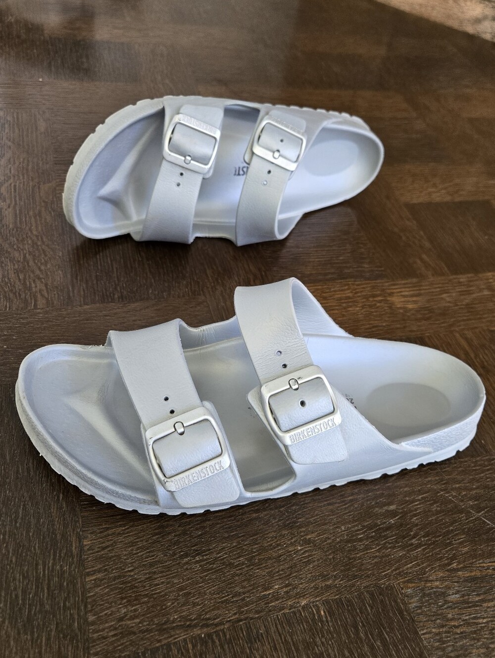 Birkenstock Arizona EVA Slide Sandals Gray Silver  Size 41 US Women's 10 Men's 8